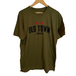 Portland Oregon Men's Old Town Graphic T Shirt - NWOT - Size Large  green